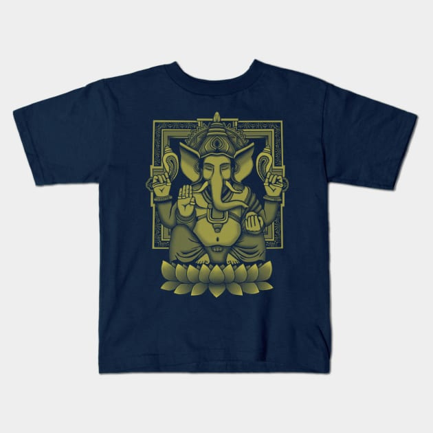 Ganesh Yellow Kids T-Shirt by GAz